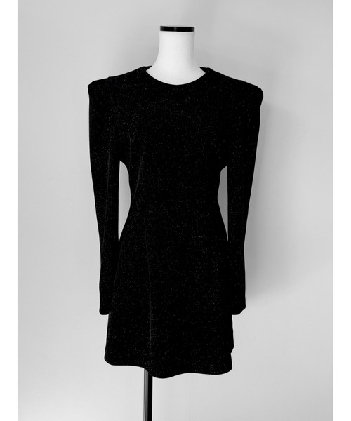 AMOMMA(アモマ)の「LAME PADDED MINI DRESS(ドレス・レディース・ブラック・FREE)」の6枚目の写真