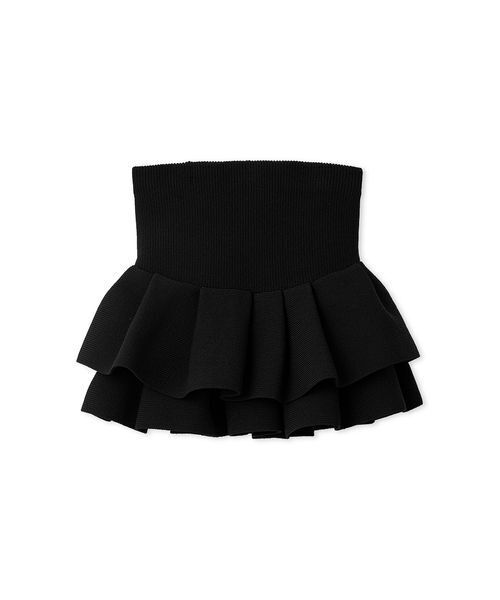 FRAY I.D（フレイアイディー）の「ランダムペプラムニットベアトップス（チューブトップ・レディース・ブルー/ブラック/マルチ/ベージュ・F）」の2枚目の写真