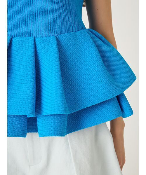 FRAY I.D（フレイアイディー）の「ランダムペプラムニットベアトップス（チューブトップ・レディース・ブルー/ブラック/マルチ/ベージュ・F）」の10枚目の写真