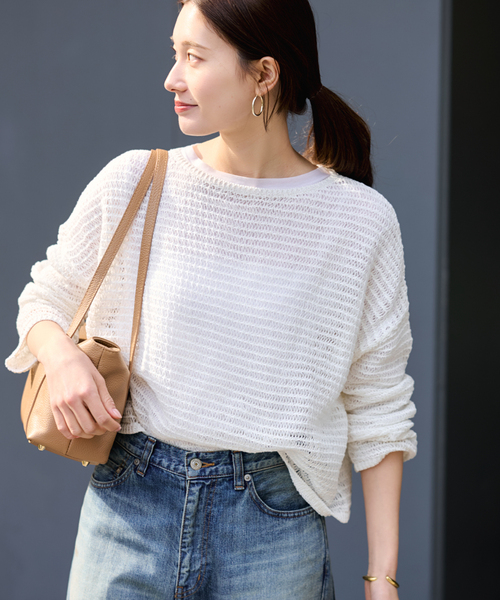 FRAMeWORK（フレームワーク）の「コットンコードニットプルオーバー（ニット/セーター・レディース・ベージュ/ホワイト・FREE）」の21枚目の写真