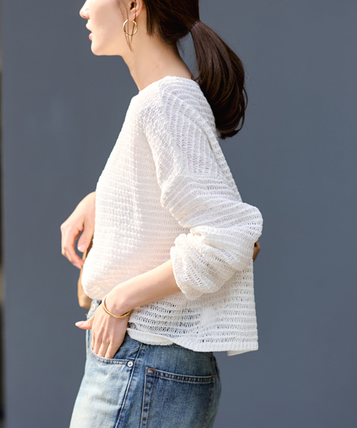 FRAMeWORK（フレームワーク）の「コットンコードニットプルオーバー（ニット/セーター・レディース・ベージュ/ホワイト・FREE）」の22枚目の写真