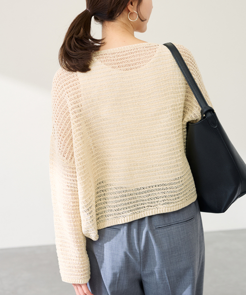 FRAMeWORK（フレームワーク）の「コットンコードニットプルオーバー（ニット/セーター・レディース・ベージュ/ホワイト・FREE）」の6枚目の写真