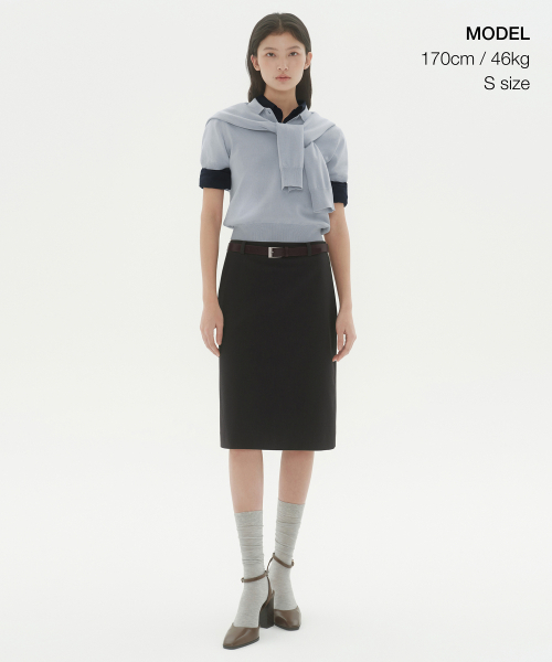 MUSINSA STANDARD WOMAN（ムシンサスタンダードウーマン）の「ウィメンズウォッシャブルスーピマコットンニットポロシャツ[アッシュライトブルー]（ニット/セーター・レディース・その他・SMALL/MEDIUM/LARGE/X-SMALL）」の7枚目の写真