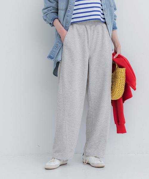 coca（coca）（コカ）の「裏毛カーブスウェットパンツ（スウェットパンツ・レディース・グレー/ブラック・L/M/S）」の7枚目の写真