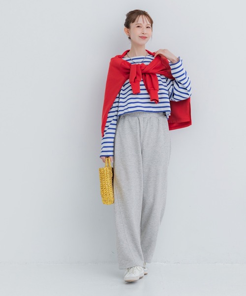 coca（coca）（コカ）の「裏毛カーブスウェットパンツ（スウェットパンツ・レディース・グレー/ブラック・L/M/S）」の9枚目の写真