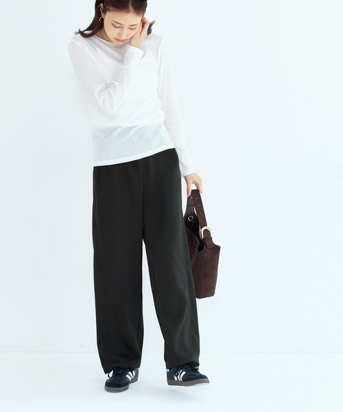coca（coca）（コカ）の「裏毛カーブスウェットパンツ（スウェットパンツ・レディース・グレー/ブラック・L/M/S）」の12枚目の写真
