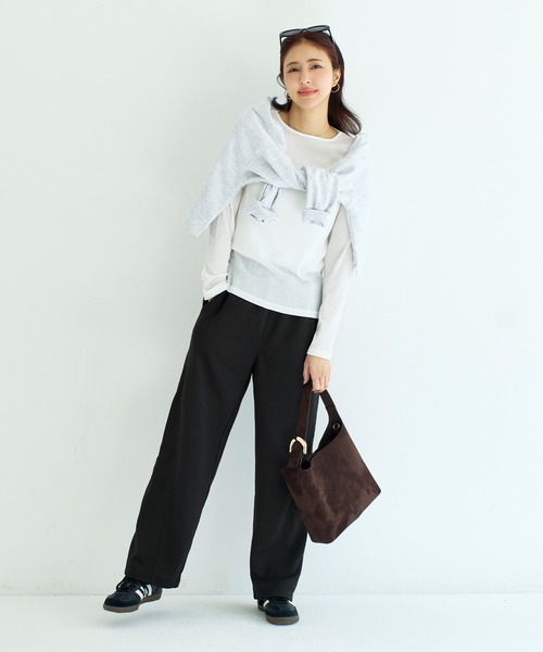 coca（coca）（コカ）の「裏毛カーブスウェットパンツ（スウェットパンツ・レディース・グレー/ブラック・L/M/S）」の14枚目の写真