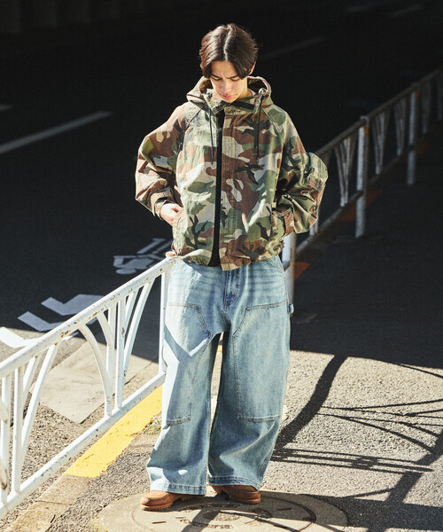 NAUTICA(ノーティカ)の「NAUTICA/ノーティカ スーパーワイド カーブシルエット ダブルニー デニムペインターパンツ(デニムパンツ・メンズ・ネイビー/ブラック/サックスブルー・LARGE/X-LARGE/MEDIUM)」の6枚目の写真