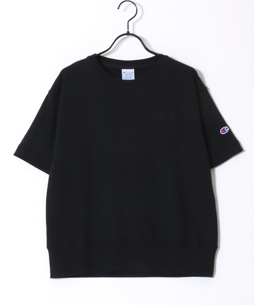 Champion(チャンピオン)の「Champion/チャンピオン コットンUSA 裏毛 ロゴワッペン ワンポイント刺繍 半袖スウェット トレーナー/レディース(スウェット・レディース・ネイビー/レッド/オリーブドラブ/アッシュグレー/オフホワイト/ブラック・M/L)」の14枚目の写真