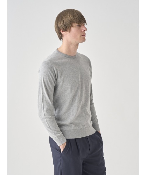 JOHN SMEDLEY(ジョンスメドレー)の「クルーネック長袖コットンニットプルオーバー(ニット/セーター・メンズ・グレー・L/XX-LARGE/M/S/XL)」の6枚目の写真