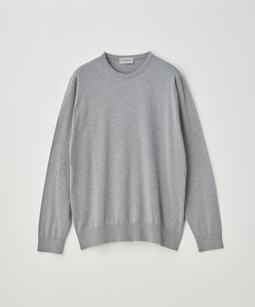 JOHN SMEDLEY(ジョンスメドレー)の「クルーネック長袖コットンニットプルオーバー(ニット/セーター・メンズ・グレー・L/XX-LARGE/M/S/XL)」の2枚目の写真