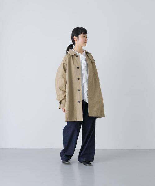 かぐれ（カグレ）の「コットンバックタックショートコート（その他アウター・レディース・ベージュ/アイボリー/ブラック・FREE）」の4枚目の写真