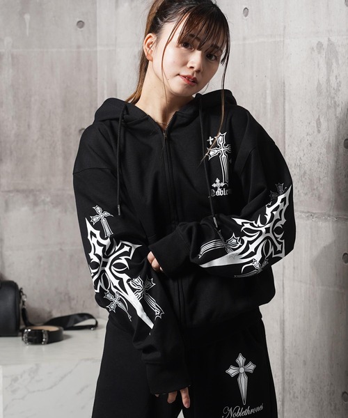 セットアップ可能】クロス デザイン ZIPパーカー / Cross Design ZIP