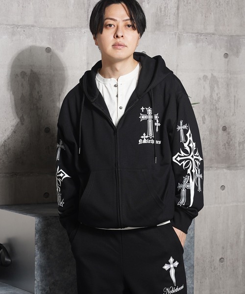 セール】【セットアップ可能】クロス デザイン ZIPパーカー / Cross