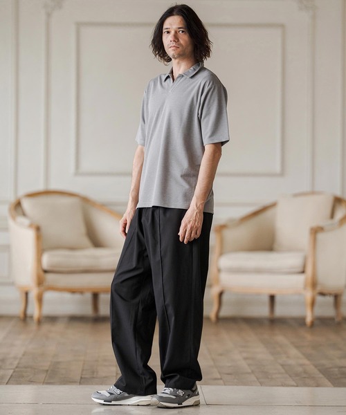 CAMBIO(カンビオ)の「mp14684-Linen Rayon Wide Straight Pants ワイドストレートパンツ(CAM26SS-022)(その他パンツ・メンズ・ブラック/グレー/ネイビー・L/M/S)」の6枚目の写真