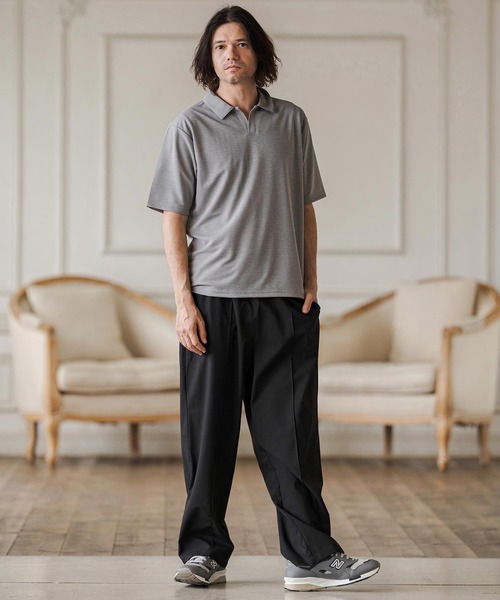 CAMBIO(カンビオ)の「mp14684-Linen Rayon Wide Straight Pants ワイドストレートパンツ(CAM26SS-022)(その他パンツ・メンズ・ブラック/グレー/ネイビー・L/M/S)」の7枚目の写真