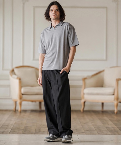 CAMBIO(カンビオ)の「mp14684-Linen Rayon Wide Straight Pants ワイドストレートパンツ(CAM26SS-022)(その他パンツ・メンズ・ブラック/グレー/ネイビー・L/M/S)」の8枚目の写真