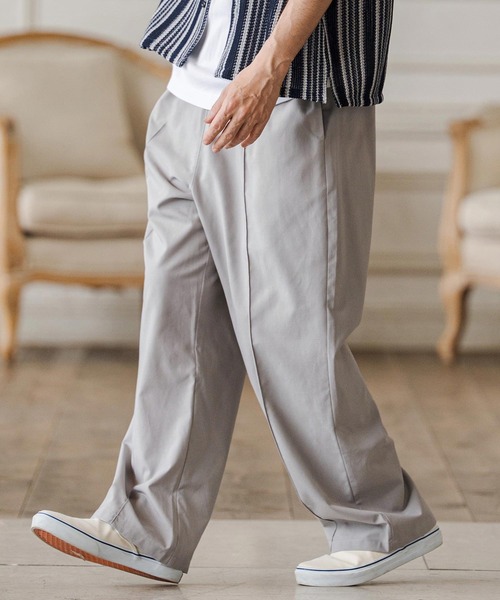 CAMBIO(カンビオ)の「mp14684-Linen Rayon Wide Straight Pants ワイドストレートパンツ(CAM26SS-022)(その他パンツ・メンズ・ブラック/グレー/ネイビー・L/M/S)」の16枚目の写真