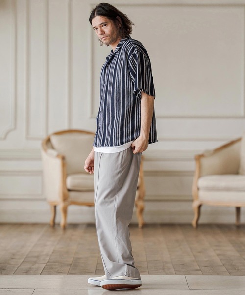 CAMBIO(カンビオ)の「mp14684-Linen Rayon Wide Straight Pants ワイドストレートパンツ(CAM26SS-022)(その他パンツ・メンズ・ブラック/グレー/ネイビー・L/M/S)」の19枚目の写真