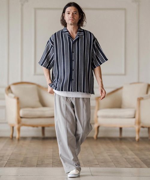 CAMBIO(カンビオ)の「mp14684-Linen Rayon Wide Straight Pants ワイドストレートパンツ(CAM26SS-022)(その他パンツ・メンズ・ブラック/グレー/ネイビー・L/M/S)」の20枚目の写真