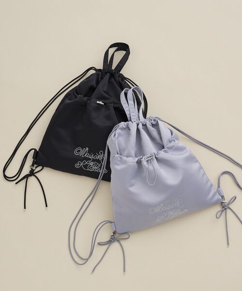 Maison de FLEUR(メゾンドフルール)の「ギャザーリボンナップサック(バックパック/リュック・レディース・グレー/ブラック・FREE)」の19枚目の写真