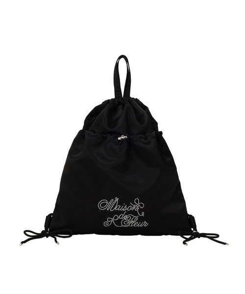 Maison de FLEUR（メゾンドフルール）の「ギャザーリボンナップサック（バックパック/リュック・レディース・グレー/ブラック・FREE）」の7枚目の写真