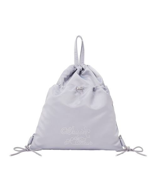 Maison de FLEUR（メゾンドフルール）の「ギャザーリボンナップサック（バックパック/リュック・レディース・グレー/ブラック・FREE）」の8枚目の写真