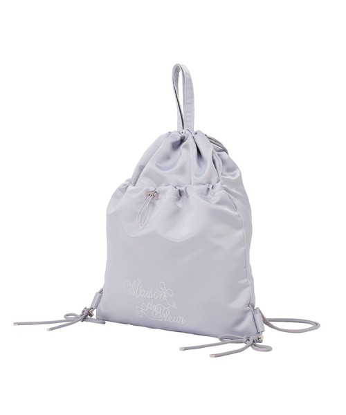 Maison de FLEUR（メゾンドフルール）の「ギャザーリボンナップサック（バックパック/リュック・レディース・グレー/ブラック・FREE）」の9枚目の写真