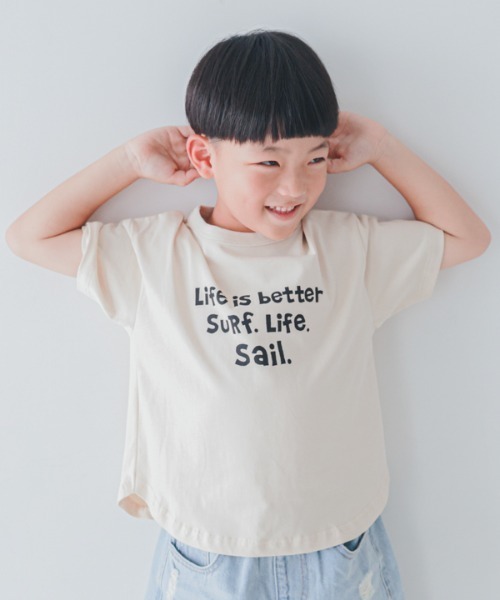 jeans-b 2nd（ジーンズベーセカンド）の「Jeans-b 2nd/ジーンズベーセカンド SALING CREW Tシャツ（Tシャツ/カットソー・キッズ・イエロー/アイボリー・120cm/130cm/140cm/150cm/160cm/110cm）」の2枚目の写真