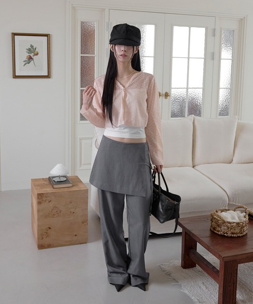 UNE MANSION（ユヌマンション）の「[冷房対策・羽織り] パステルカラーフラワーシースルーボレロカーディガン（カーディガン/ボレロ・レディース・ブラック/アイボリー/ピンク/スカイブルー・FREE）」の20枚目の写真