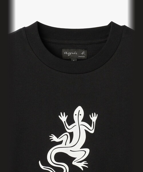 agnes b.(アニエスベー)の「アイコニック コットン 半袖 Tシャツ "Lezard"(Tシャツ/カットソー・レディース・ブラック・2/1/3)」の3枚目の写真