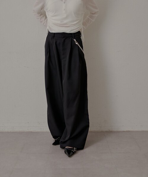 mline（エムライン）の「[mline]チェーンスラックス（その他パンツ・レディース・グレー/ブラック/チャコールグレー・1/2）」の5枚目の写真