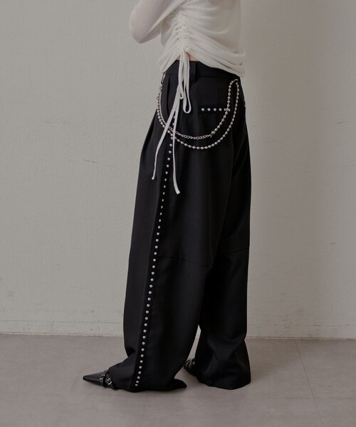 mline（エムライン）の「[mline]チェーンスラックス（その他パンツ・レディース・グレー/ブラック/チャコールグレー・1/2）」の7枚目の写真