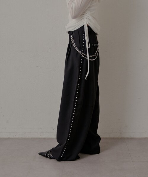 mline（エムライン）の「[mline]チェーンスラックス（その他パンツ・レディース・グレー/ブラック/チャコールグレー・1/2）」の9枚目の写真