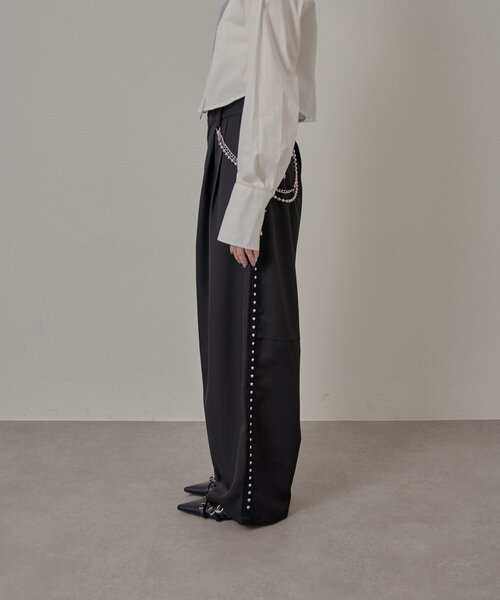 mline（エムライン）の「[mline]チェーンスラックス（その他パンツ・レディース・グレー/ブラック/チャコールグレー・1/2）」の13枚目の写真