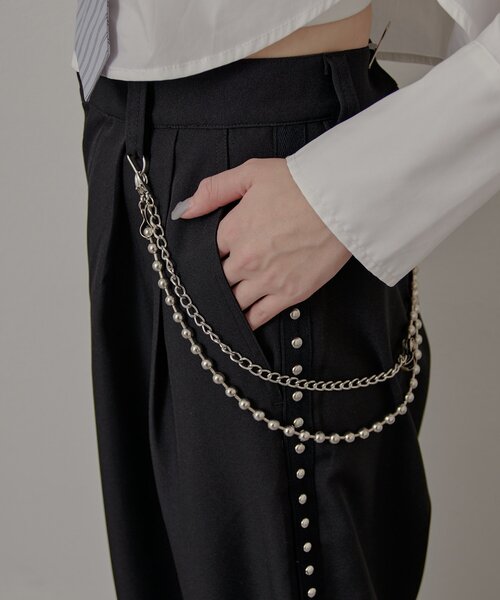 mline（エムライン）の「[mline]チェーンスラックス（その他パンツ・レディース・グレー/ブラック/チャコールグレー・1/2）」の18枚目の写真