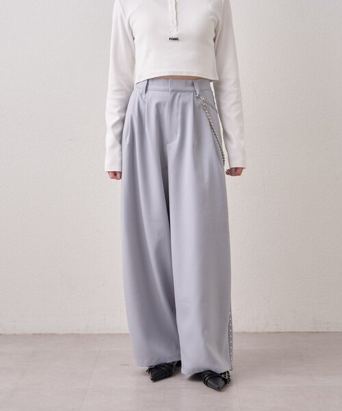 mline（エムライン）の「[mline]チェーンスラックス（その他パンツ・レディース・グレー/ブラック/チャコールグレー・1/2）」の19枚目の写真