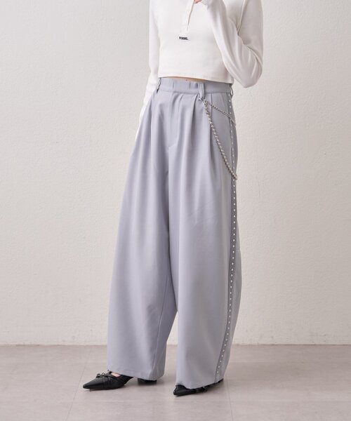 mline（エムライン）の「[mline]チェーンスラックス（その他パンツ・レディース・グレー/ブラック/チャコールグレー・1/2）」の20枚目の写真