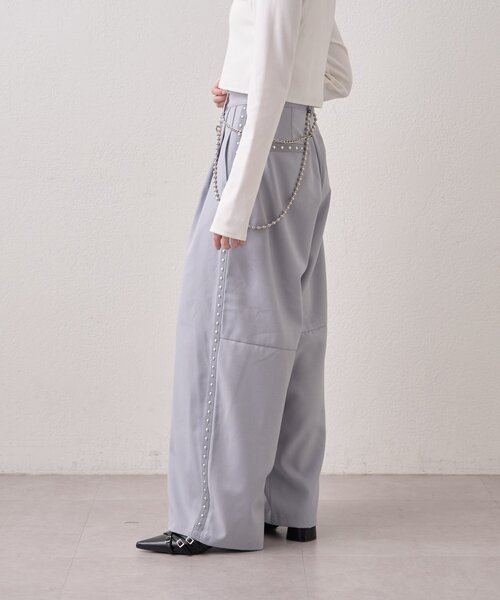 mline（エムライン）の「[mline]チェーンスラックス（その他パンツ・レディース・グレー/ブラック/チャコールグレー・1/2）」の21枚目の写真