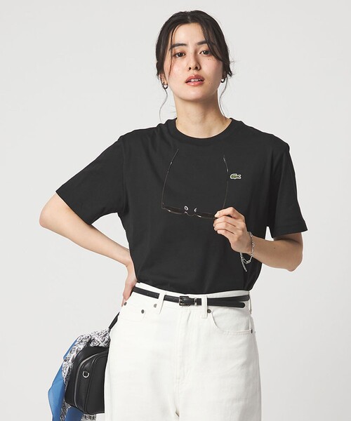 LACOSTE（ラコステ）の「＜LACOSTE＞ショートスリーブ Tシャツ（Tシャツ/カットソー・レディース・オフホワイト/ブラック/ライトピンク/ダークブラウン・36）」の3枚目の写真