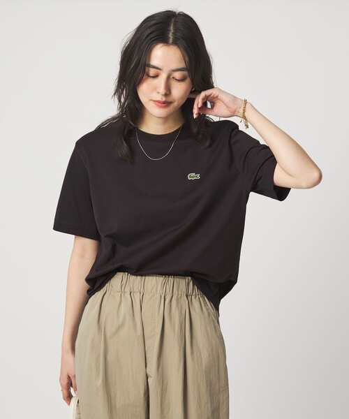 LACOSTE（ラコステ）の「＜LACOSTE＞ショートスリーブ Tシャツ（Tシャツ/カットソー・レディース・オフホワイト/ブラック/ライトピンク/ダークブラウン・36）」の5枚目の写真