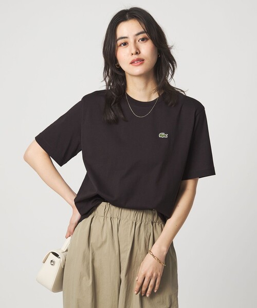 LACOSTE（ラコステ）の「＜LACOSTE＞ショートスリーブ Tシャツ（Tシャツ/カットソー・レディース・オフホワイト/ブラック/ライトピンク/ダークブラウン・36）」の6枚目の写真