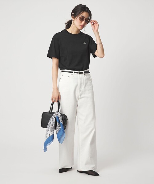 LACOSTE（ラコステ）の「＜LACOSTE＞ショートスリーブ Tシャツ（Tシャツ/カットソー・レディース・オフホワイト/ブラック/ライトピンク/ダークブラウン・36）」の15枚目の写真