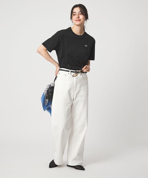 LACOSTE（ラコステ）の「＜LACOSTE＞ショートスリーブ Tシャツ（Tシャツ/カットソー・レディース・オフホワイト/ブラック/ライトピンク/ダークブラウン・36）」の16枚目の写真