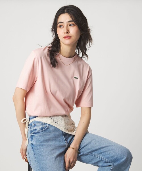 LACOSTE（ラコステ）の「＜LACOSTE＞ショートスリーブ Tシャツ（Tシャツ/カットソー・レディース・オフホワイト/ブラック/ライトピンク/ダークブラウン・36）」の17枚目の写真