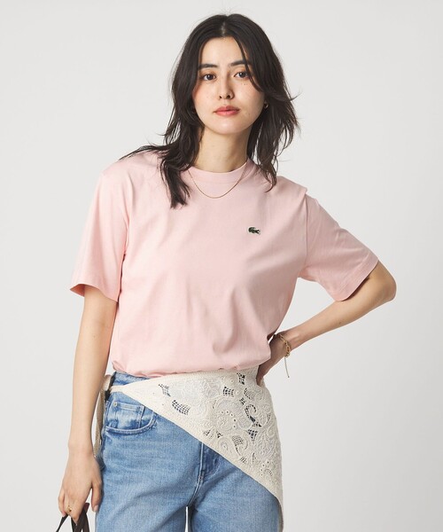 LACOSTE（ラコステ）の「＜LACOSTE＞ショートスリーブ Tシャツ（Tシャツ/カットソー・レディース・オフホワイト/ブラック/ライトピンク/ダークブラウン・36）」の18枚目の写真