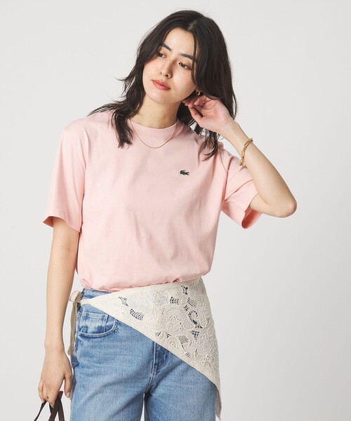 LACOSTE（ラコステ）の「＜LACOSTE＞ショートスリーブ Tシャツ（Tシャツ/カットソー・レディース・オフホワイト/ブラック/ライトピンク/ダークブラウン・36）」の19枚目の写真