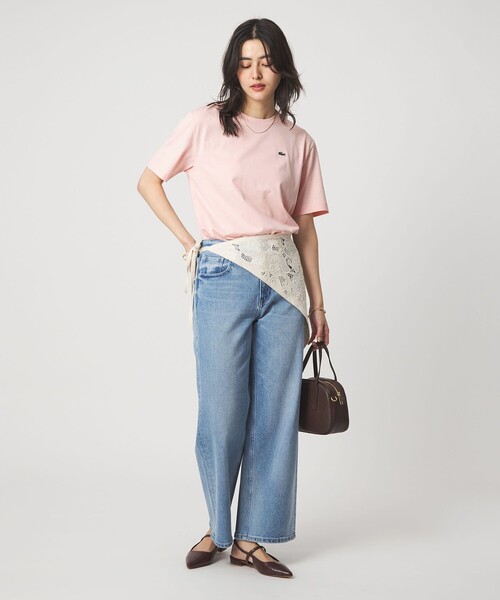 LACOSTE（ラコステ）の「＜LACOSTE＞ショートスリーブ Tシャツ（Tシャツ/カットソー・レディース・オフホワイト/ブラック/ライトピンク/ダークブラウン・36）」の20枚目の写真