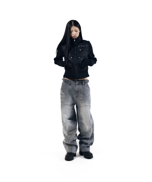 AAKAM(アーカム)の「Knitted Nylon Jacket (Black)(ナイロンジャケット・レディース・その他・1/2)」の2枚目の写真
