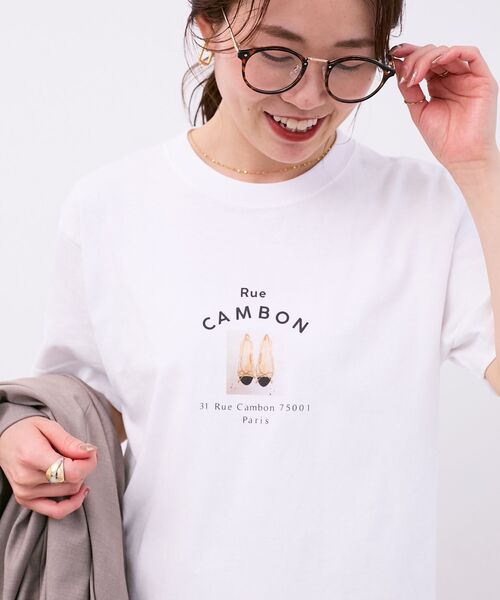 le.coeur blanc（ルクールブラン）の「Rue CAMBON TEE（Tシャツ/カットソー・レディース・ホワイト/ブラック・38）」の4枚目の写真